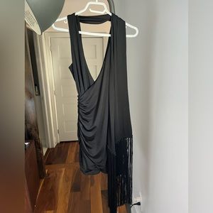 BLACK MINI DRESS MARCIANO WITH SCARF